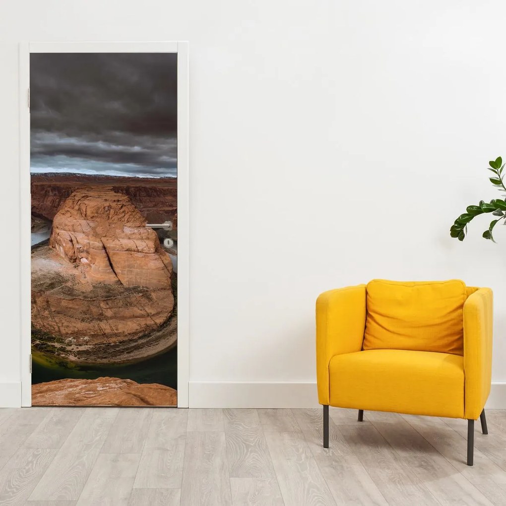 Fotótapéta ajtóra - Tó a sziklán (95x205cm)