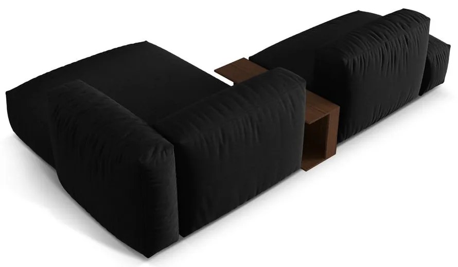 Fekete moduláris sarokkanapé (jobb oldali) Martina – Micadoni Home