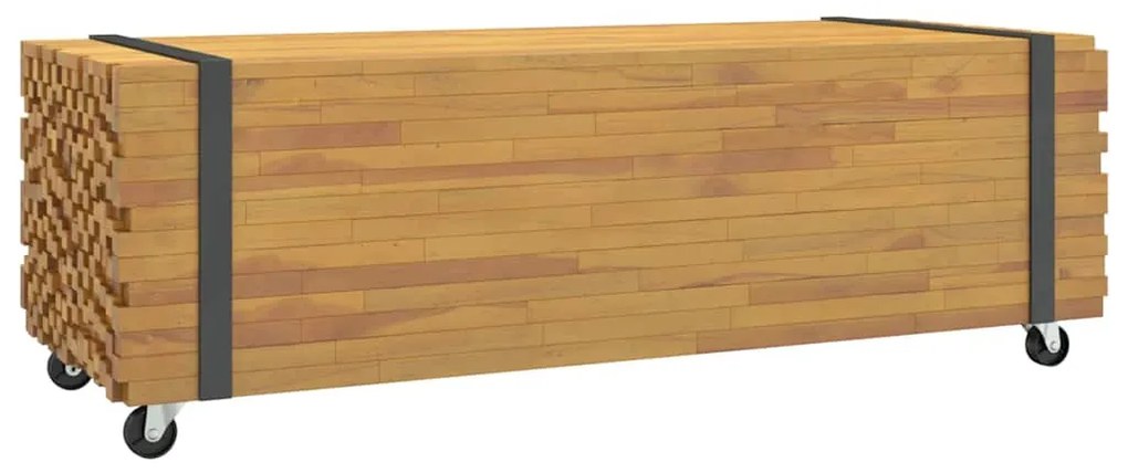 dohányzóasztal 110x45x35 cm tömör fa teakfa