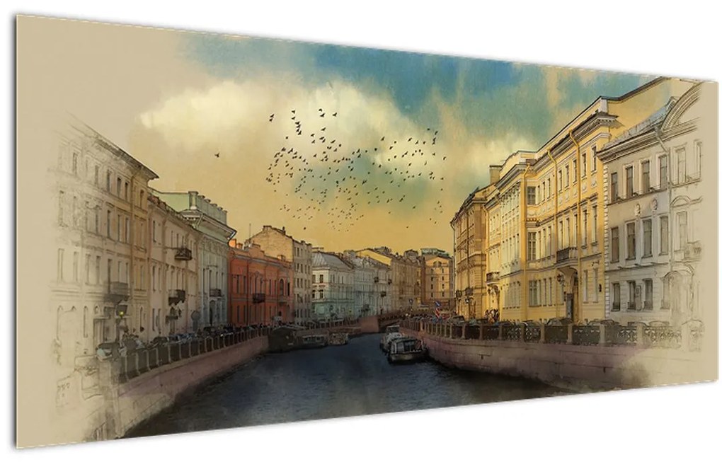 Kép - Moyka, folyó, St. Petersburg, Oroszország (120x50 cm)