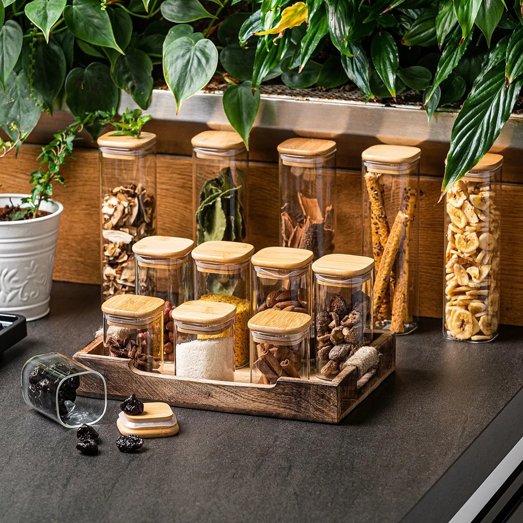 4Home Bamboo üveg élelmiszer tároló bambusz fedéllel, 530 ml, 530 ml