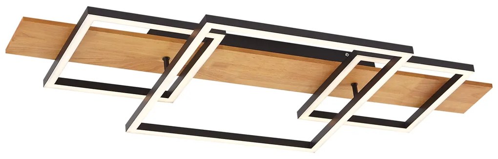 Design mennyezeti lámpa fekete négyzet alakú LED-del 3 lépésben dimmelhető - Nimue