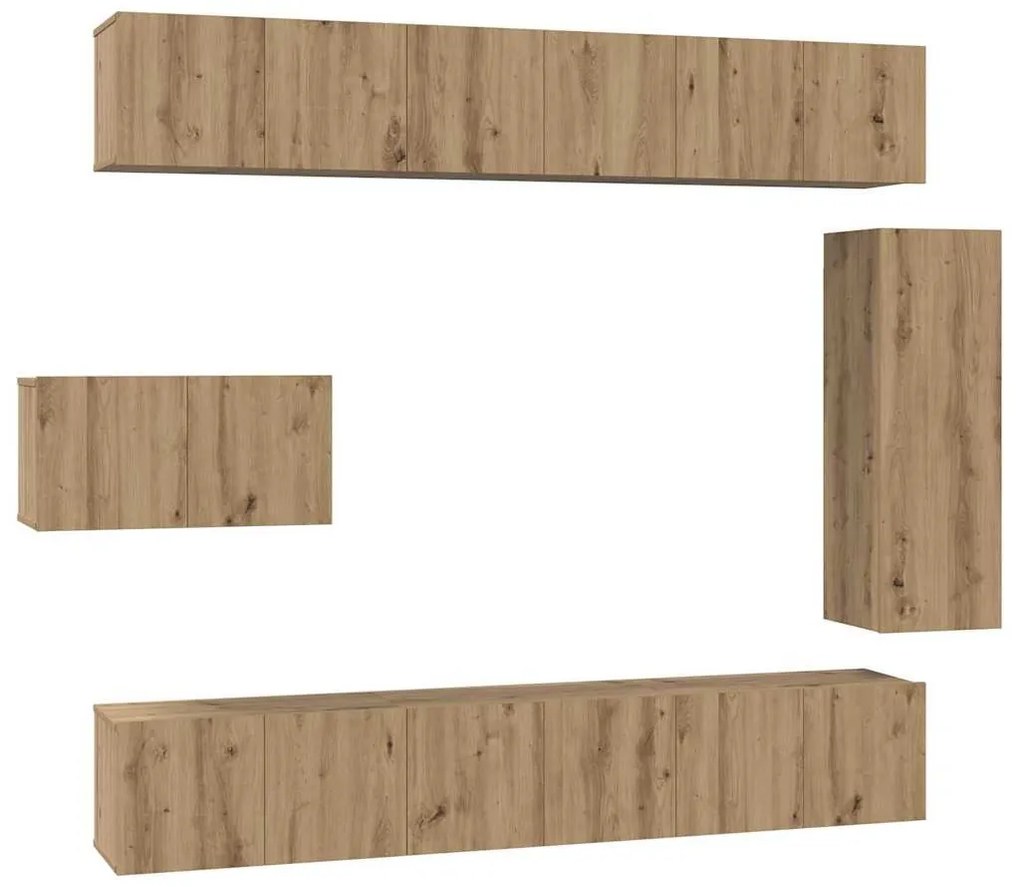 TV szekrény garnitúra 8 pcs kézműves tölgy 30.5 x 30 x 90 cm
