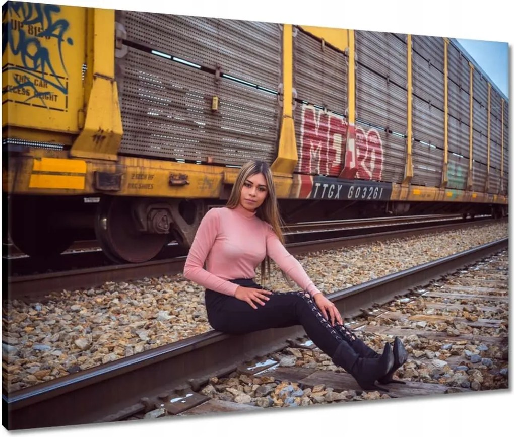 Vászonkép 80x60 Vasút Vonatok Sínek