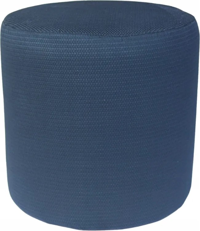 Makalu kerek puff finom plüss, kivágásokkal, sötétkék