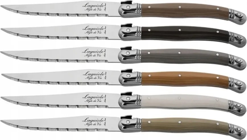 Laguiole rozsdamentes acél steak kés 6 db/csomag fa blokk #2