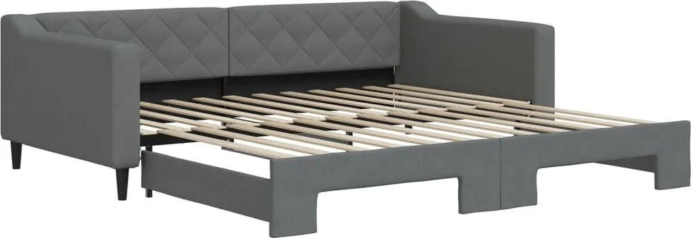 vidaXL sötétszürke kihúzható szövet heverő 100 x 200 cm