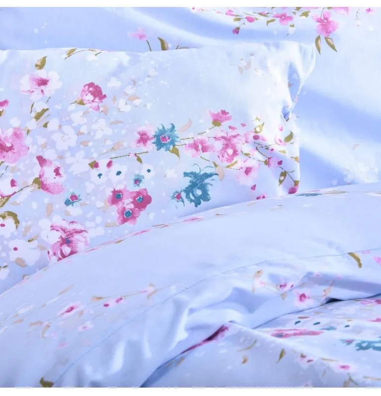 EMI Stela kék pamut ágyneműhuzat, Francia szett1 200x220 + 2x (70x90)