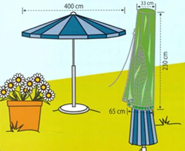 GARTHEN Napernyő védőhuzat  4 m zöld