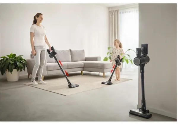Sencor - Vezeték nélküli, 2 az 1-ben rúdporszívó 200 W / 2600 mAh, fekete