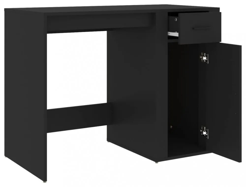fekete szerelt fa íróasztal 100 x 49 x 75 cm