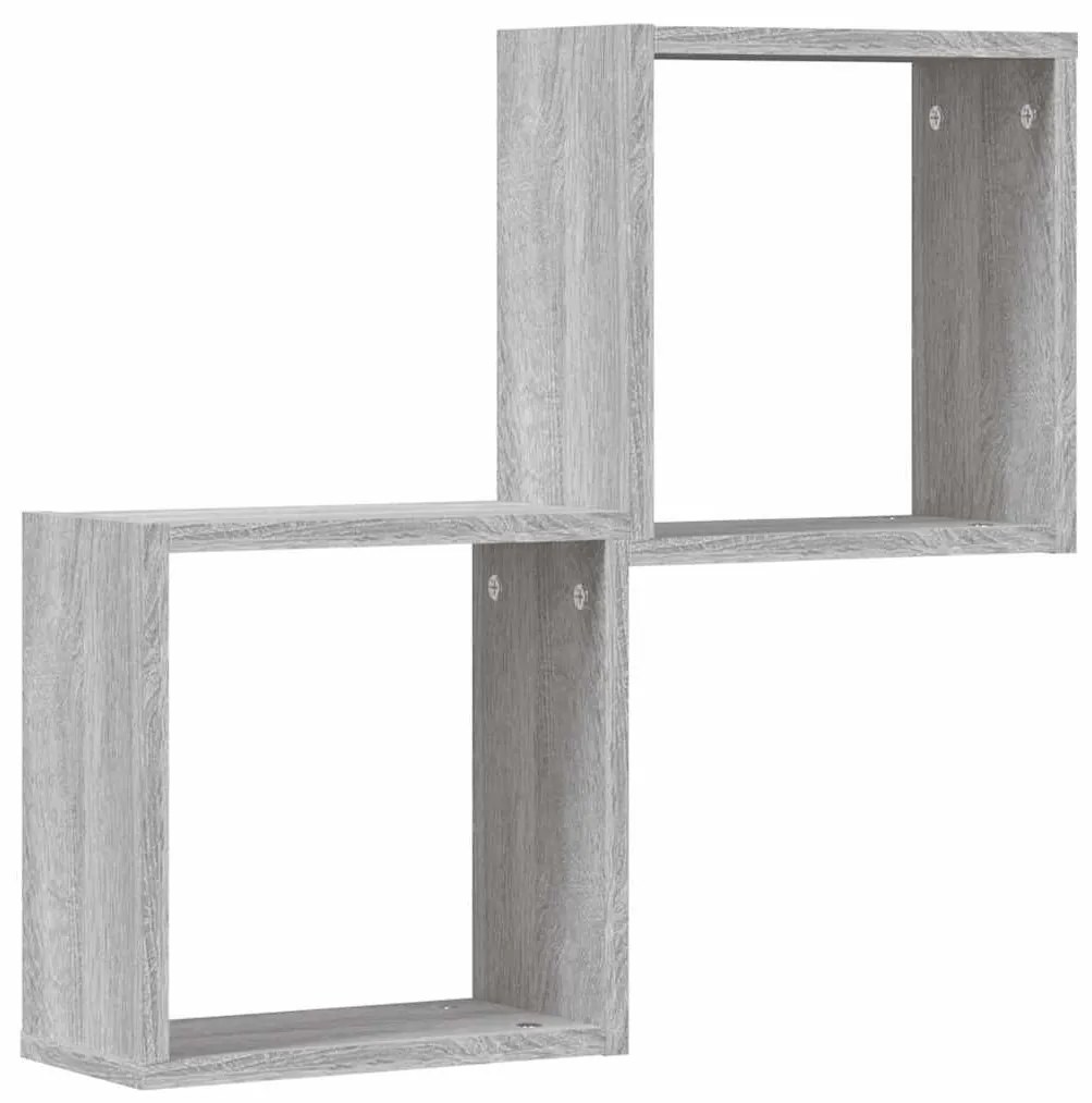 2 db szürke sonoma fali kockapolc 30 x 15 x 30 cm
