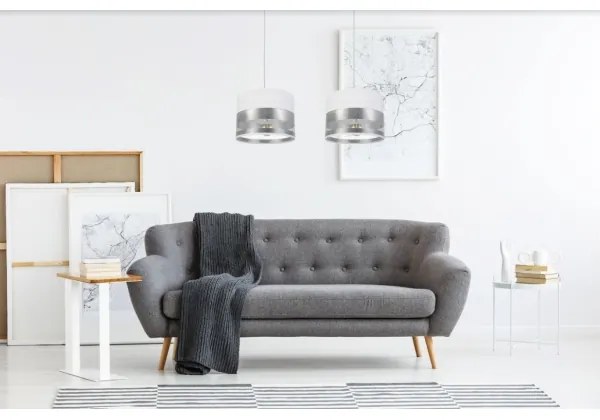 Csillár zsinóron MILO 2xE27/60W/230V ezüst