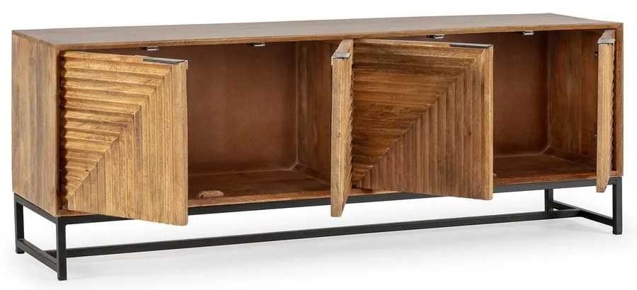 Natúr színű mangófa TV-állvány 160x58x40 cm Nereida – MOME