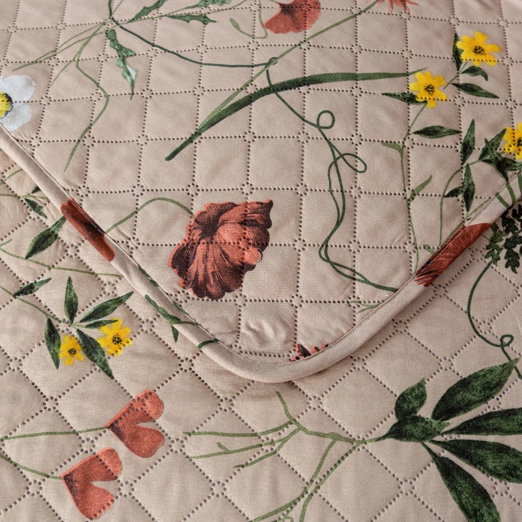 Ágytakaró mintával HERBAR bézs Méret: 220 x 240 cm