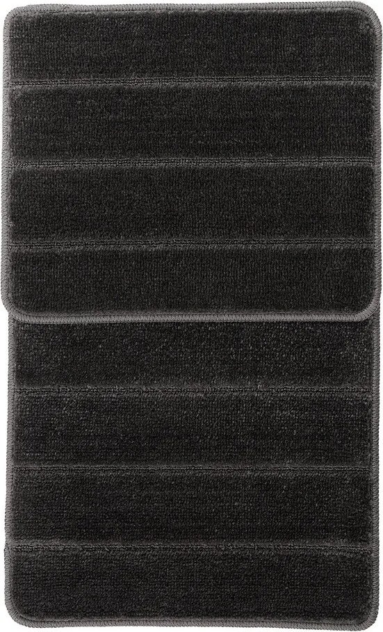 Antracitszürke fürdőszobai kilépő szett 2 db-os 50x80 cm Yeni Cizgli – Foutastic