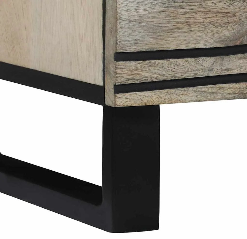 Oldalszekrények 2 pcs Fehér 60 x 33.5 x 75 cm tömör mangófa