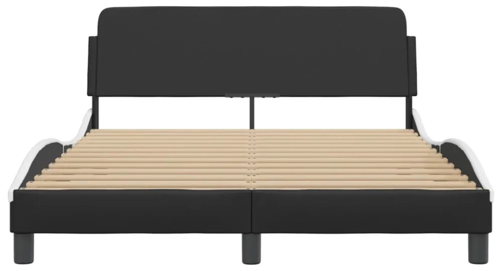 fekete és fehér műbőr ágykeret Dover 120 x 200 cm