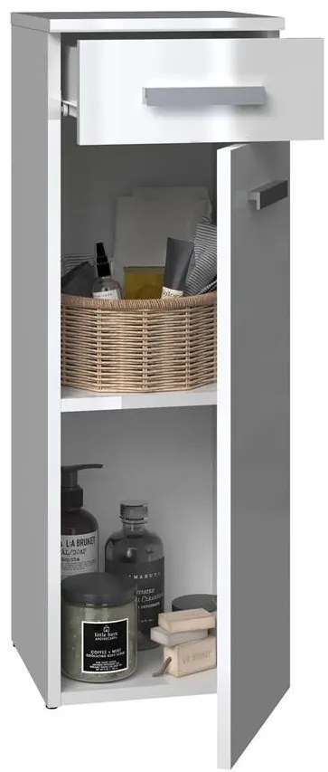 Nel V DS fürdőszoba szekrény, fényes fehér