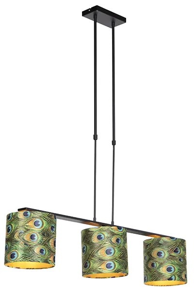 Lógólámpa bársony árnyékolókkal páva mintával arannyal 20 cm - Combi 3 Deluxe