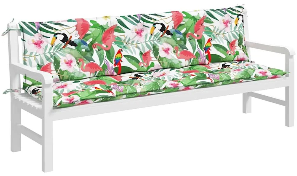 2 db színes szövet kerti padpárna 200 x 50 x 7 cm