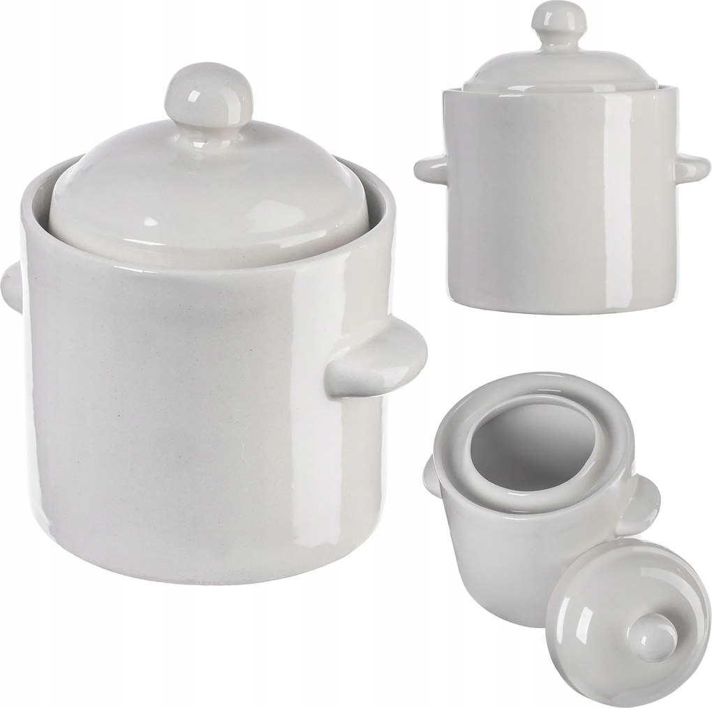 Hordó Savanyító Edény Peremmel 1,8L Káposzta Uborka Kő