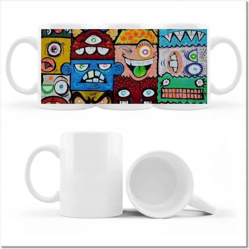 Graffiti mintás bögre Utcaművészet