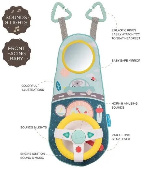 Taf Toys - Koala autós kormány, 2xAA elemmel, függesztett játék