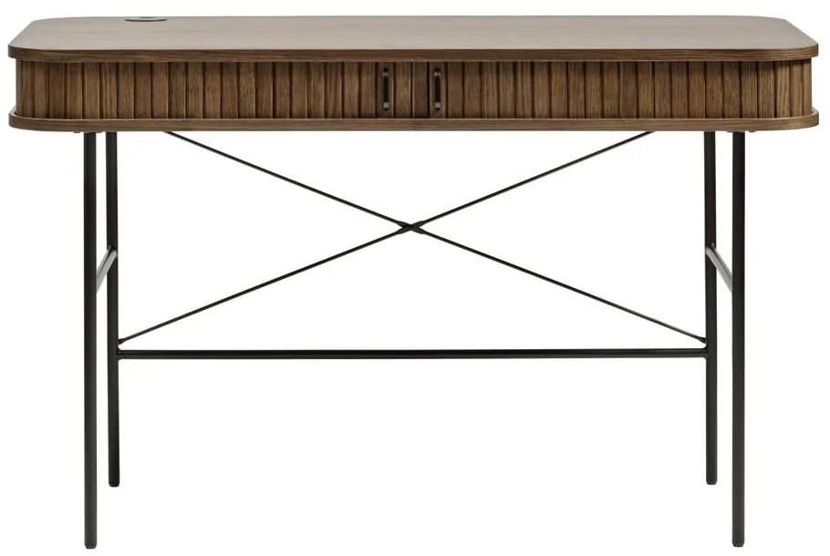 Íróasztal tölgyfa dekorral 60x120 cm Nola – Unique Furniture