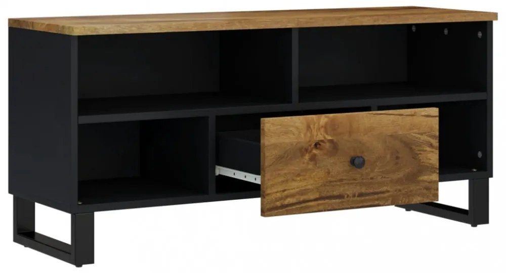 tömör mangófa és szerelt fa TV-szekrény 100 x 33 x 46 cm