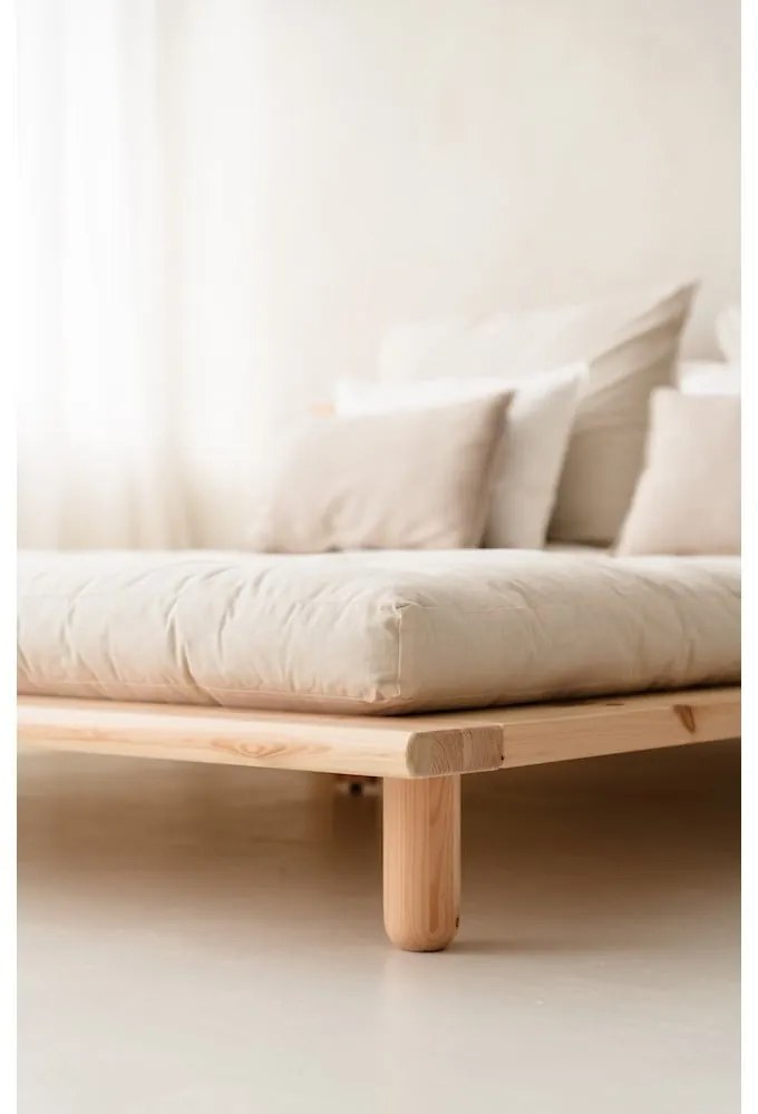Borovi fenyő franciaágy ágyráccsal 160x200 cm Peek – Karup Design
