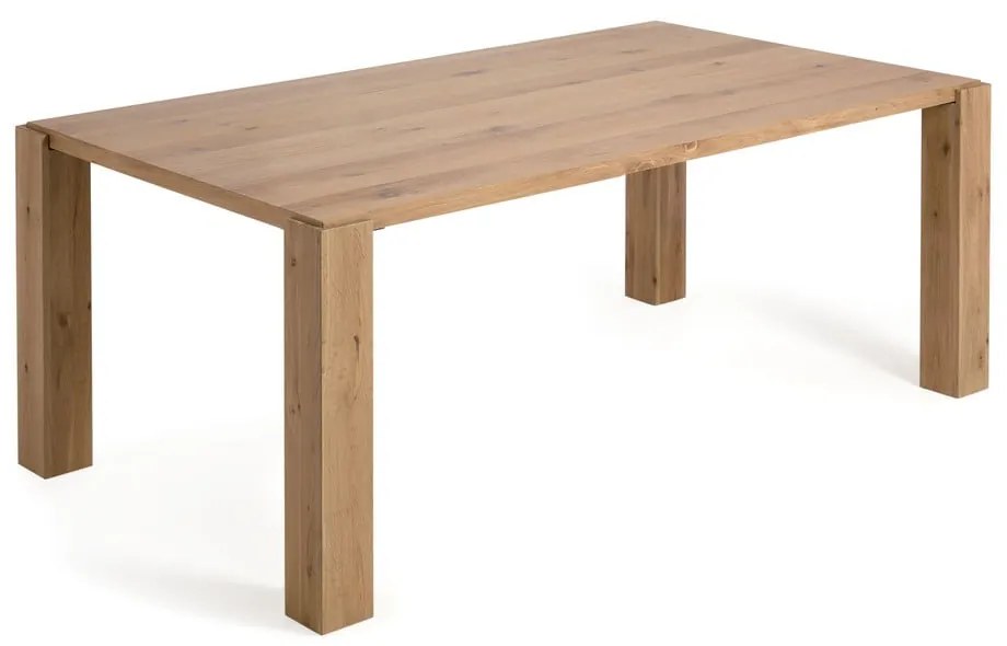 Étkezőasztal tölgyfa dekorral 100x200 cm Deyanira – Kave Home