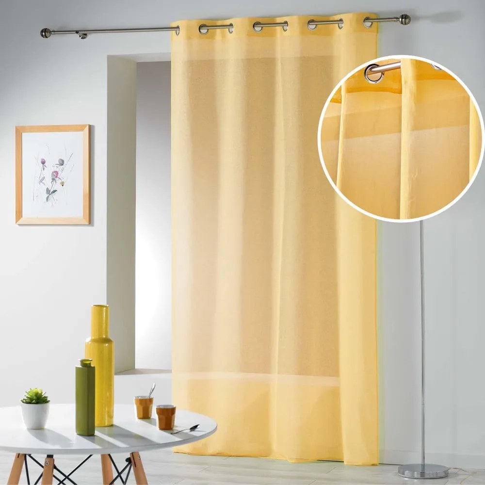 Sárga fényáteresztő függöny 140x240 cm Telma – douceur d'intérieur