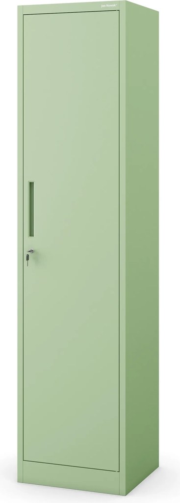 Keskeny fém irodai iratszekrény, pasztellzöld, 450x1850x400 mm: ALEX Fresh Style