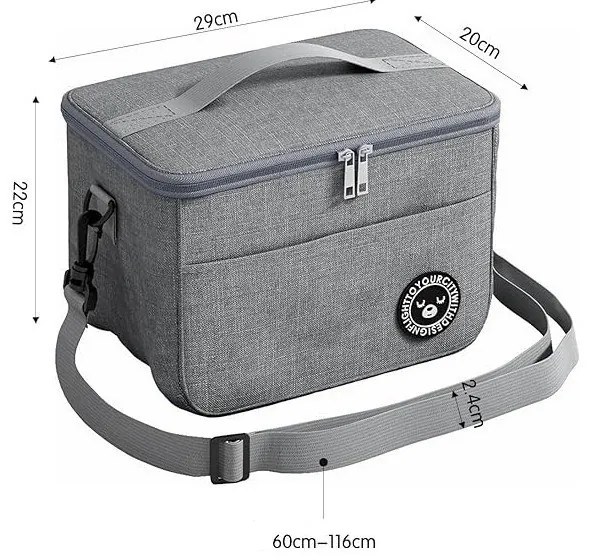 Hűtőtáska YOUR CITY 29x20 cm, fekete