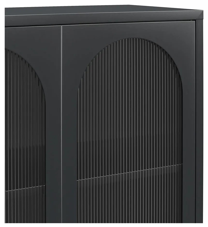 Fekete fém tálalószekrény 80x186x40 cm Luna – Støraa