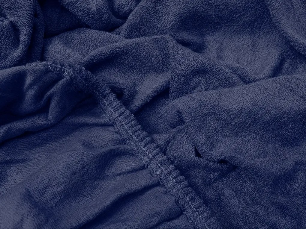 Frottír gumis lepedő EXCLUSIVE tengerészkék 90 x 200 cm