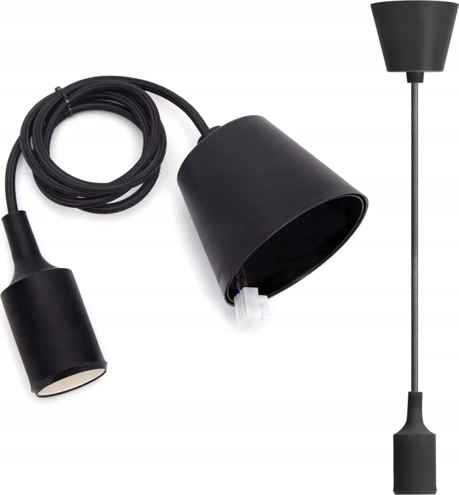 Függőlámpa Aigostar szilikon 1 fénypont E27 fekete műanyag