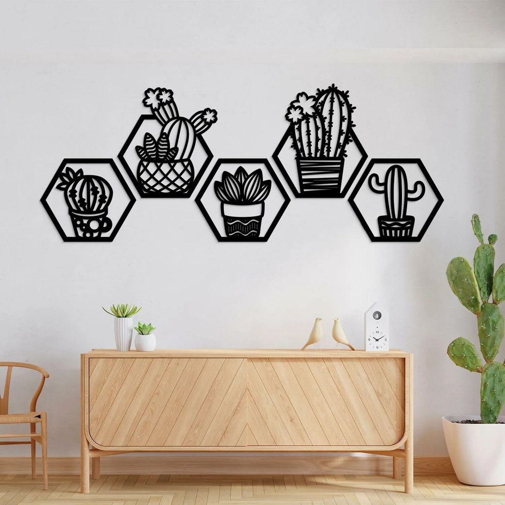 DUBLEZ | Hexagon kép szett - Kaktuszok