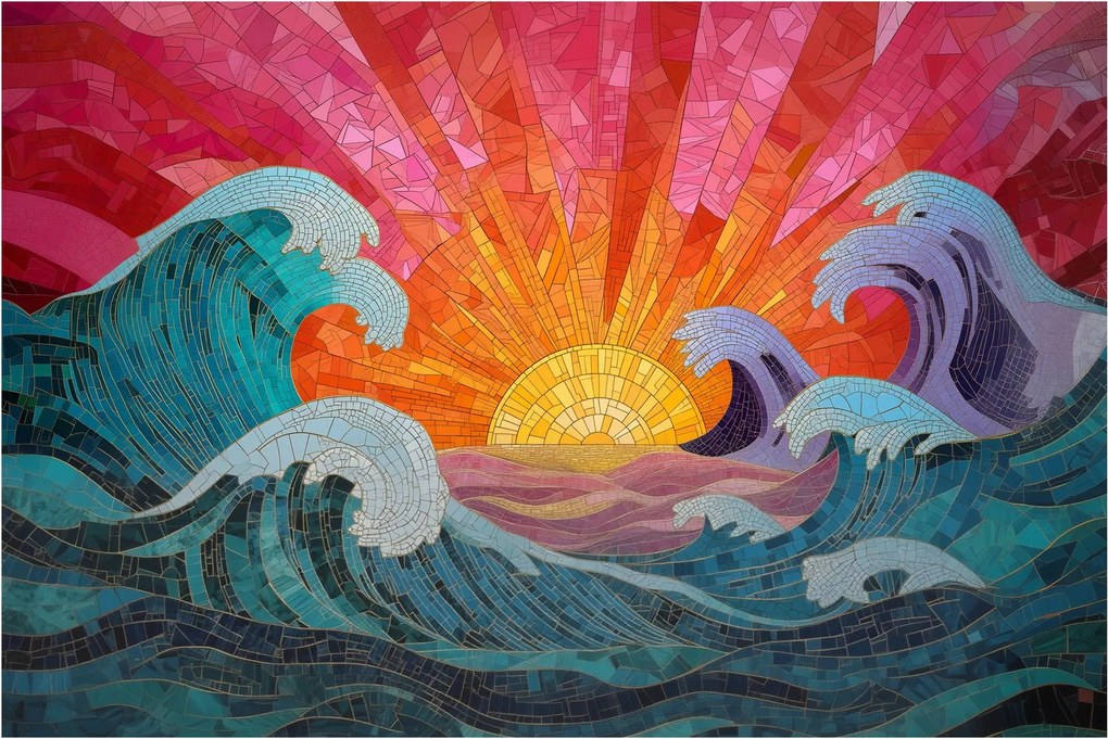 Kép - Hullámmozaik (90x60 cm)