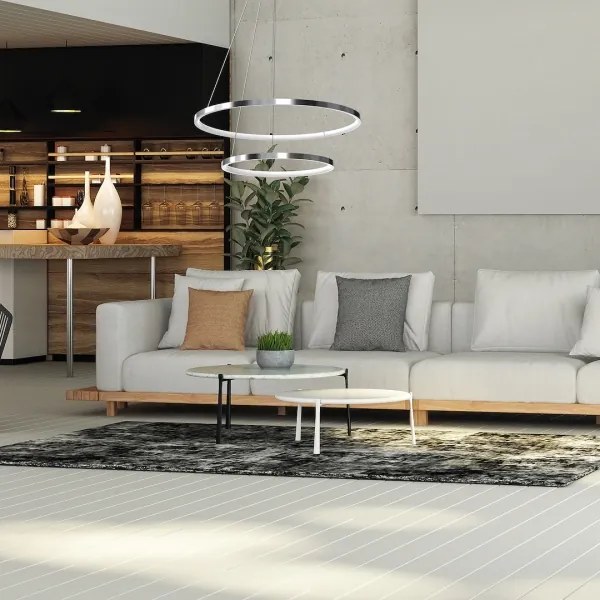 LED Csillár zsinóron HOOP LED/51W/230V átm. 60 cm 4000K fényezett króm