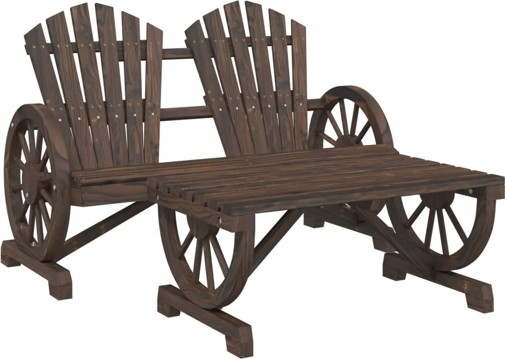 vidaXL 2 részes tömör fenyőfa kerti pihenőgarnitúra