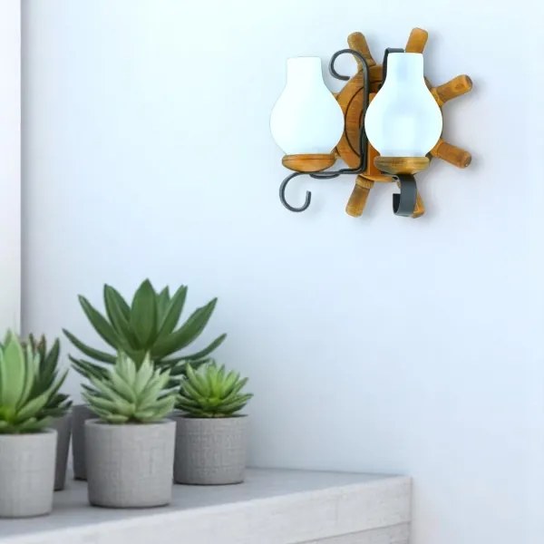 Brilagi - Fali lámpa TIMONA 2xE14/40W/230V bükkfa