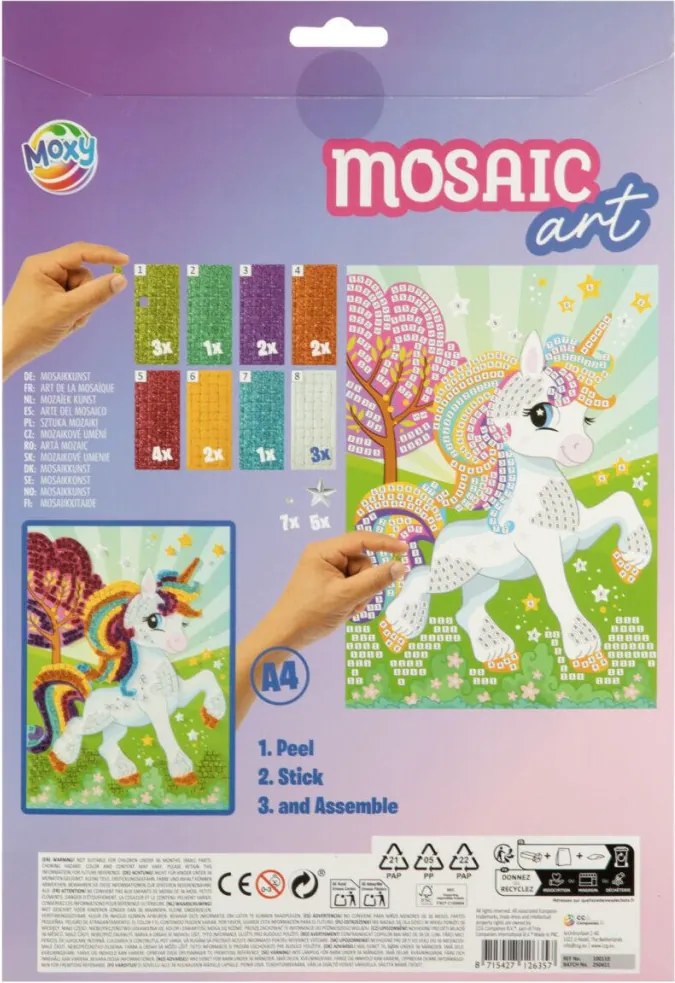 Unikornis Fun csillámos habszivacs mozaikos kreatív szett