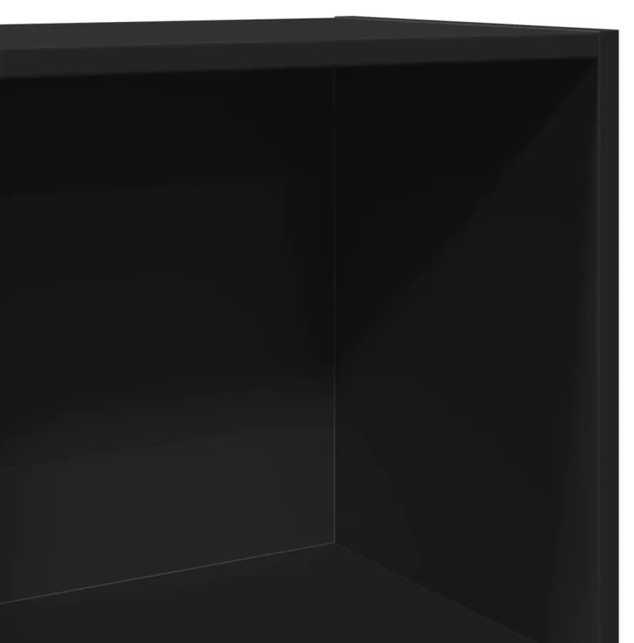 fekete szerelt fa könyvespolc 60 x 30 x 114 cm