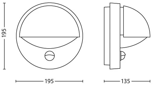 Philips - Kültéri fali lámpa érzékelővel JUNE 1xE27/12W/230V IP44