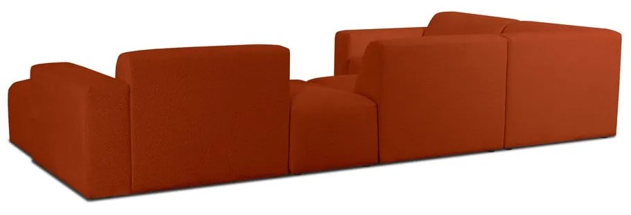 Téglavörös buklé sarokkanapé (U alakú) Roxy – Scandic