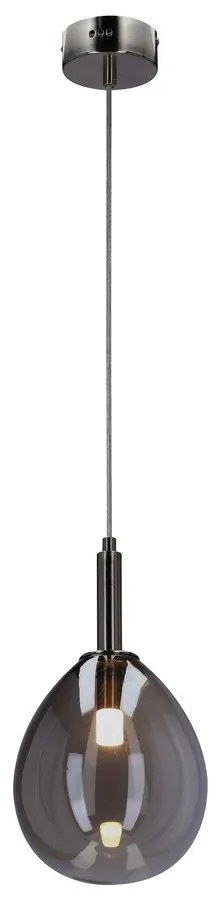 Szürke LED függőlámpa üveg búrával Lukka – Candellux Lighting