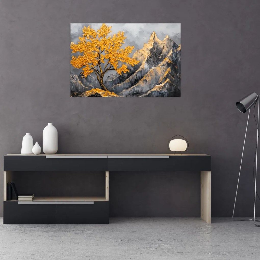 Kép – Arany fa a hegyekben (90x60 cm)