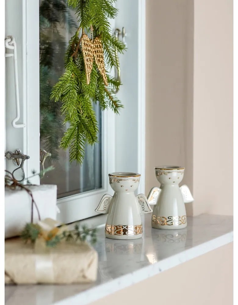 Agyagkerámia gyertyatartó készlet teamécseshez 2 db-os Faella – Bloomingville